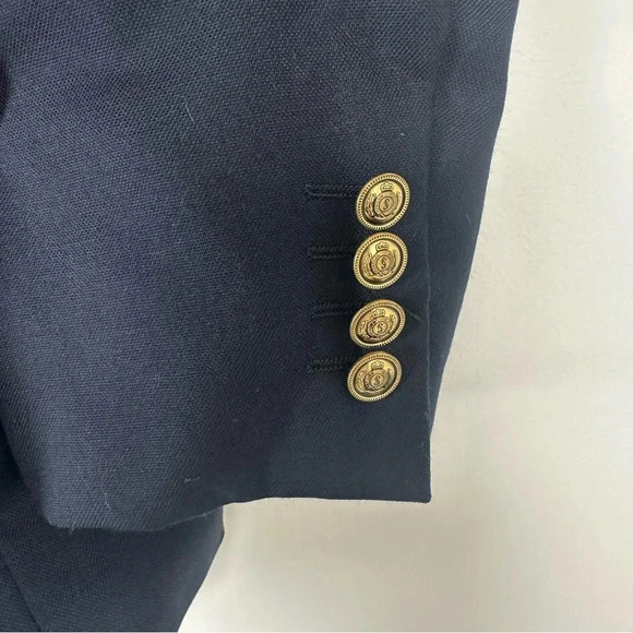 Stafford Men’s Wool Blazer Size 46R Navy Gold Button Single Breasted - Picture 5 of 12